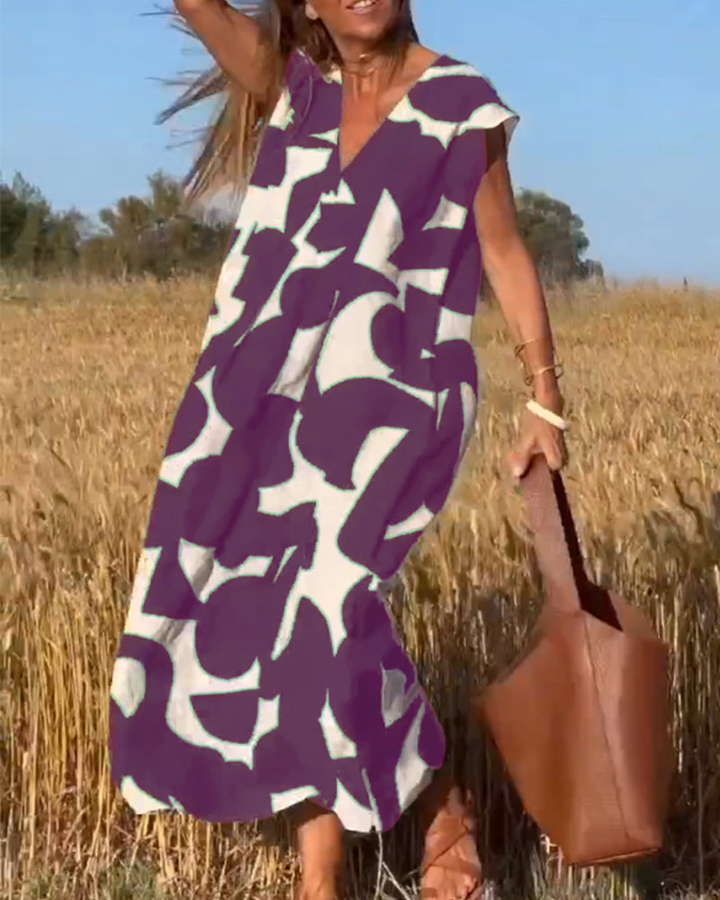 Suzanne™ | Robe à imprimé avec col en V