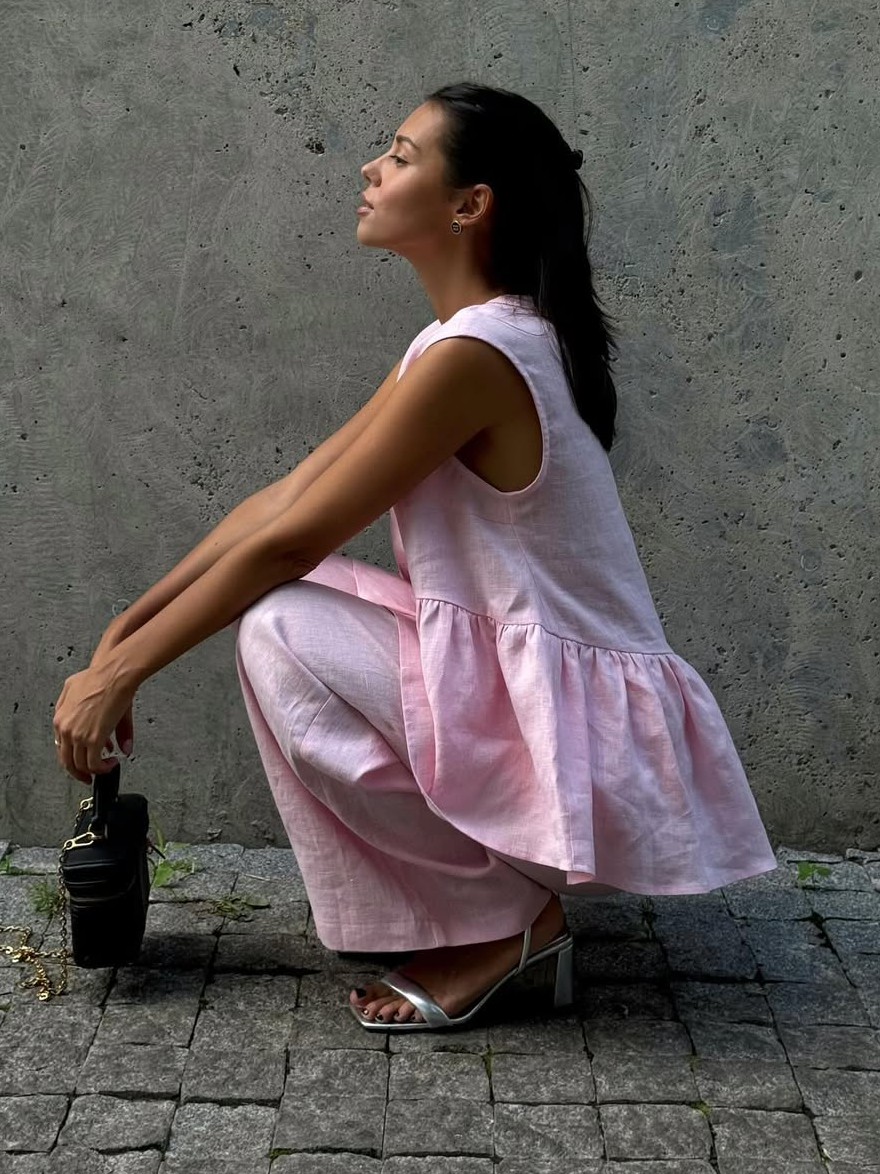 Valérie™ | Ensemble deux pièces en coton-lin
