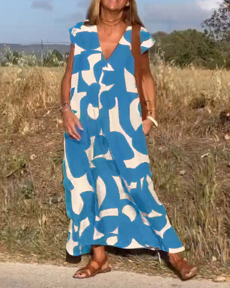 Suzanne™ | Robe à imprimé avec col en V