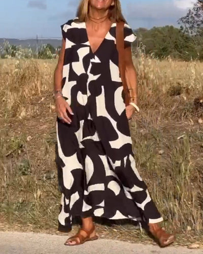 Suzanne™ | Robe à imprimé avec col en V
