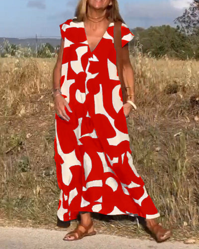Suzanne™ | Robe à imprimé avec col en V