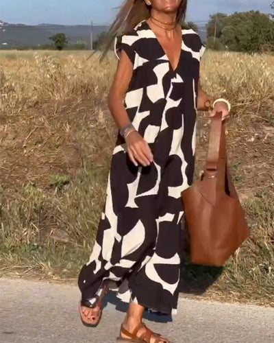 Suzanne™ | Robe à imprimé avec col en V