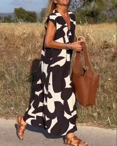 Suzanne™ | Robe à imprimé avec col en V