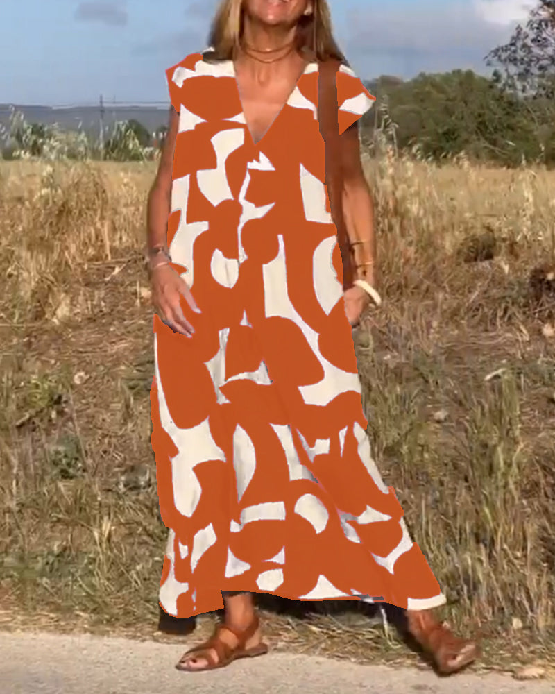 Suzanne™ | Robe à imprimé avec col en V