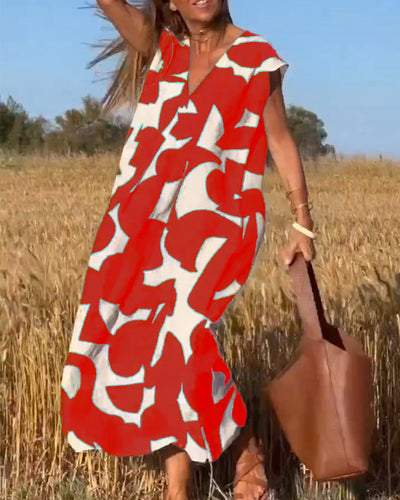 Suzanne™ | Robe à imprimé avec col en V