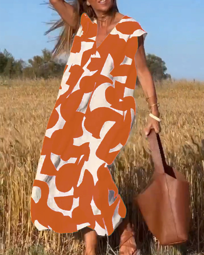 Suzanne™ | Robe à imprimé avec col en V
