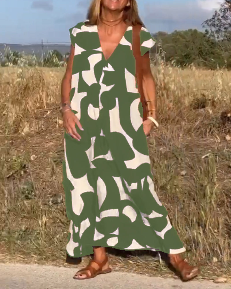 Suzanne™ | Robe à imprimé avec col en V