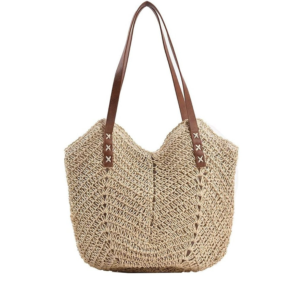 Hélène™ | Sac bandoulière bohème en paille tressée