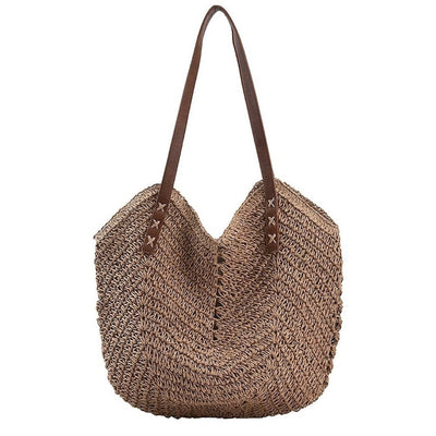 Hélène™ | Sac bandoulière bohème en paille tressée