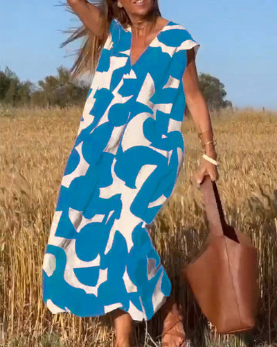 Suzanne™ | Robe à imprimé avec col en V