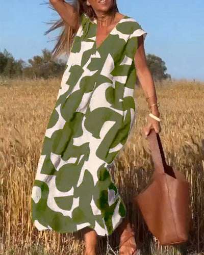 Suzanne™ | Robe à imprimé avec col en V