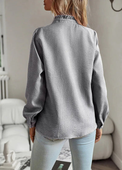 Clara™ | Blouse à volants manches longues en coton